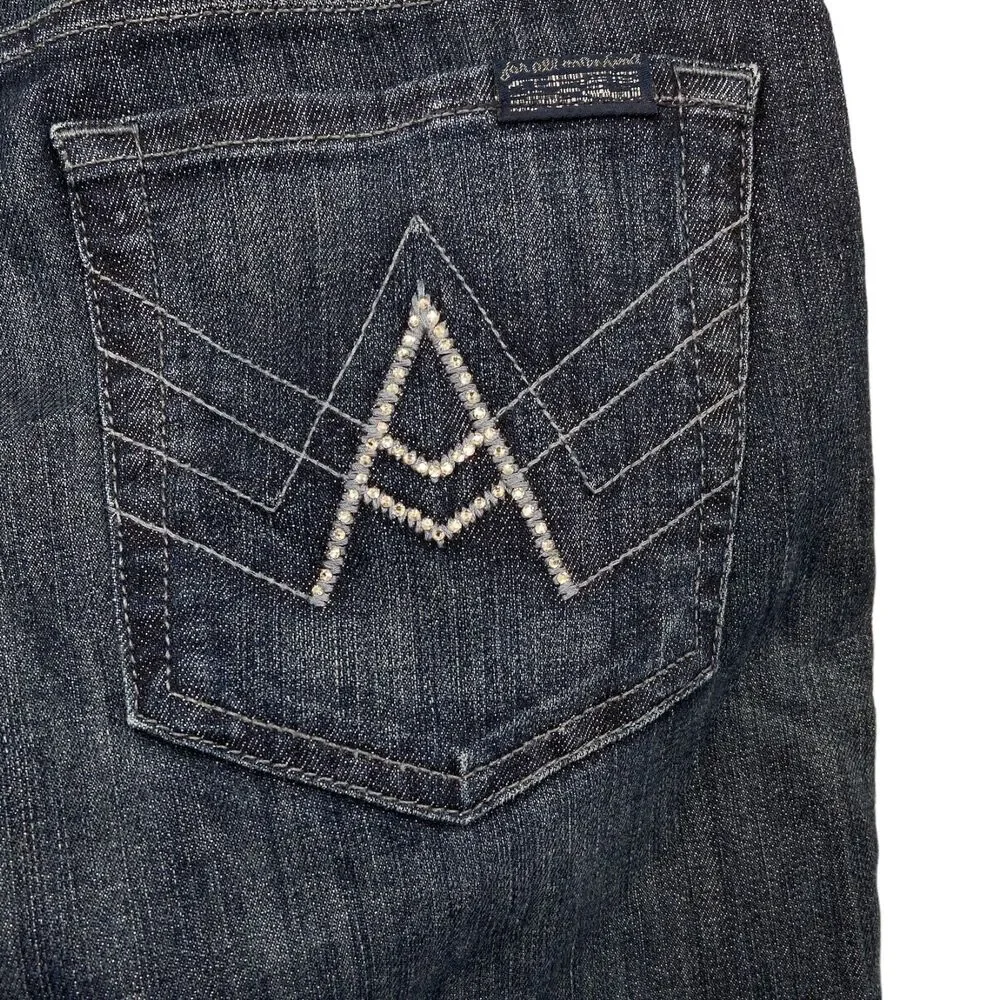 Seven For All Mankind Jeans , A Monogram‎ Jeweled Pocket, Bootcut, size 28